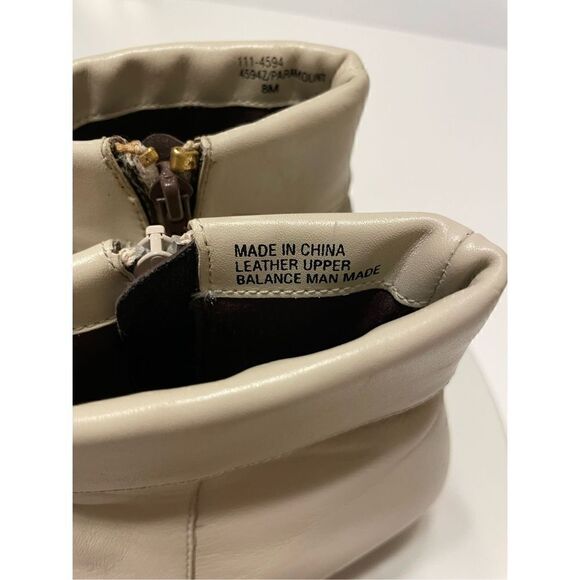 White Mountain Paramount Square Toe Zip Up Ankle Boots. Off White 8 - Picture 8 of 10